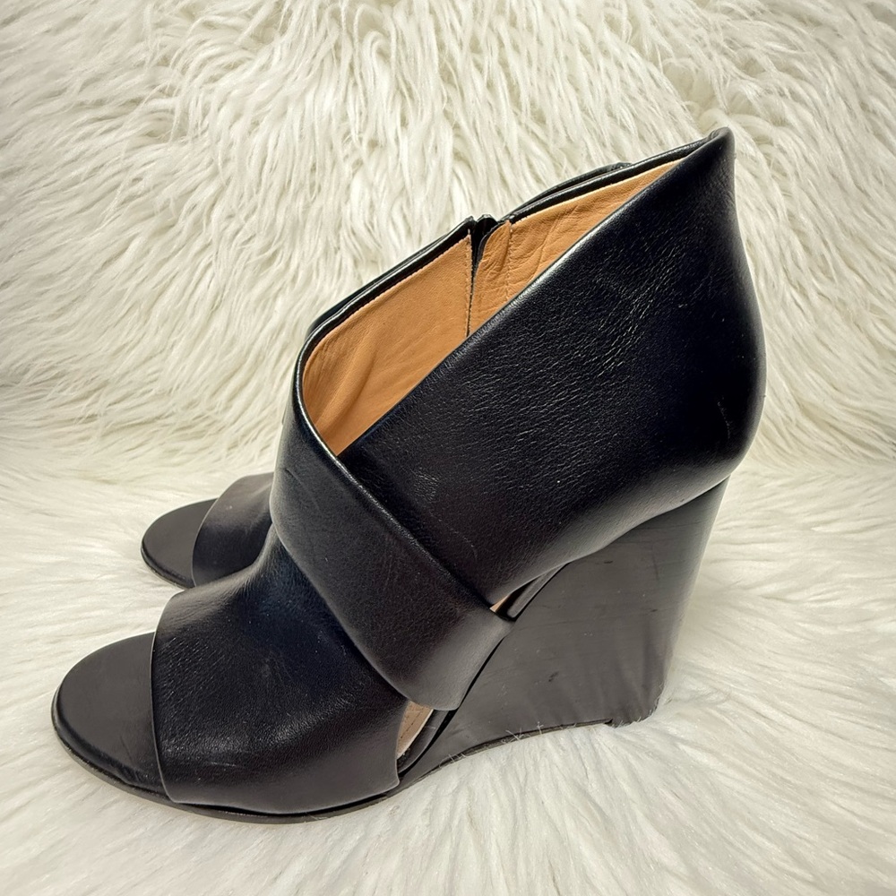 Maison Margiela Black Leather Wedge Sandals, Model Number 38wp0342 Sz 36.5 View 5